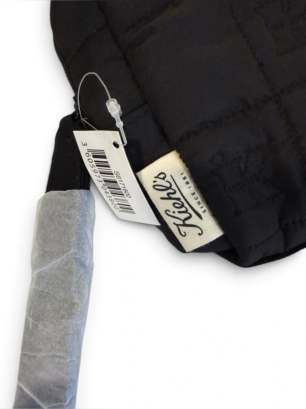 NWT Kiehls Zip Black Quilted Cushioned Cosmetic Bag Toiletry Bag/Handle